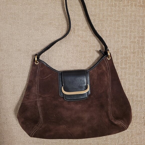 Cole Haan Brown Suede Shoulder Bag - Picture 1 of 9